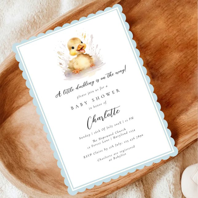 Invitación Baby Shower Blue Little Duckling (Subido por el creador)