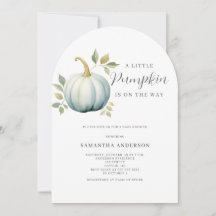 Baby Shower Blue Little Pumpkin Boy