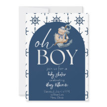 Baby Shower Blue Nautical Teddy Bear