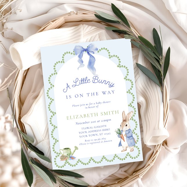 Invitación Baby Shower Blue Peter Rabbit Boy (Subido por el creador)