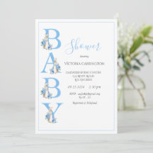 Baby Shower Blue Peter Rabbit Typography
