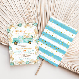 Invitación Baby Shower Blue Pumpkin Boy