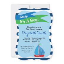Baby Shower Blue Sailboat Nautical Boy