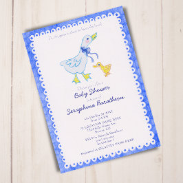 Invitación Baby Shower Blue Silly Goose