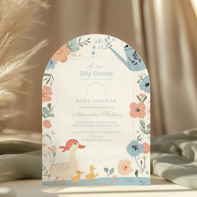 Invitación Baby Shower Blue Silly Goose (Subido por el creador)