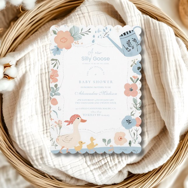 Invitación Baby Shower Blue Silly Goose (Subido por el creador)