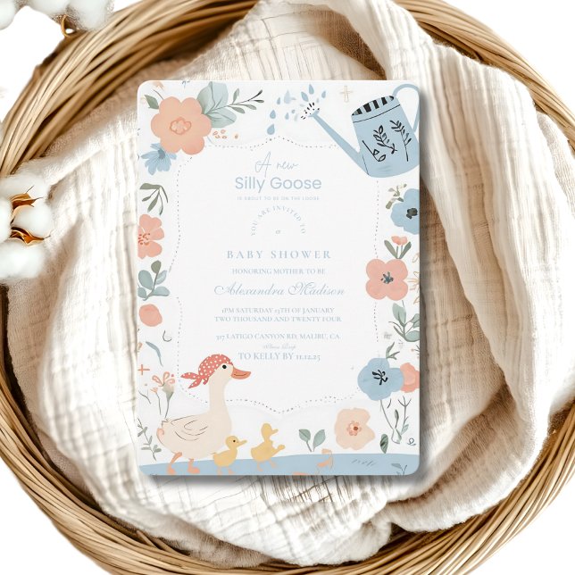 Invitación Baby Shower Blue Silly Goose (Subido por el creador)