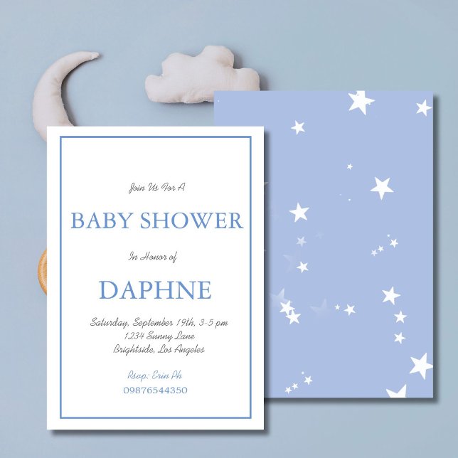 Invitación Baby Shower Blue Stars (Subido por el creador)