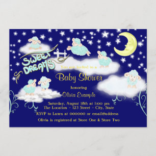 Invitación Baby Shower Blue Sweet Dreams
