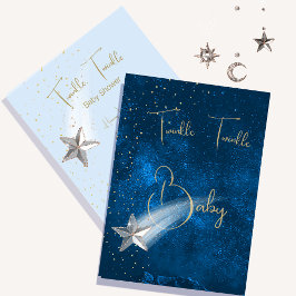 Invitación Baby Shower Blue Twinkle Twinkle Stars