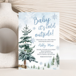 Invitación Baby Shower Blue Winter Wonderland