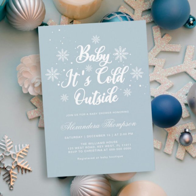 Invitación Baby Shower Blue Winter Wonderland (Subido por el creador)