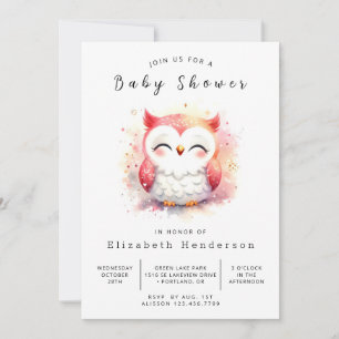 Invitación Baby Shower Bohemian Fun Owl