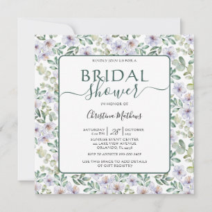 Invitación Baby Shower Bohemio de Eucalipto y Floral Verde
