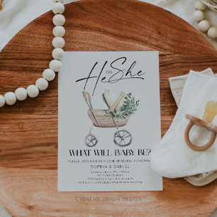 Invitación Baby Shower Boho Baby Stroller