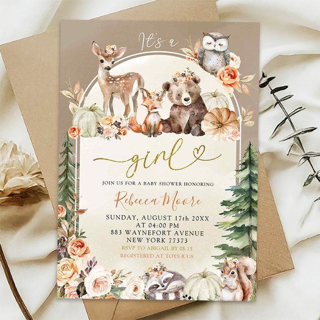 Invitación Baby Shower Boho Bosque Otoñal (Subido por el creador)