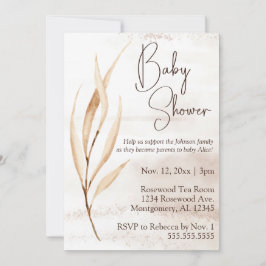 Invitación Baby Shower Boho Dried Florals