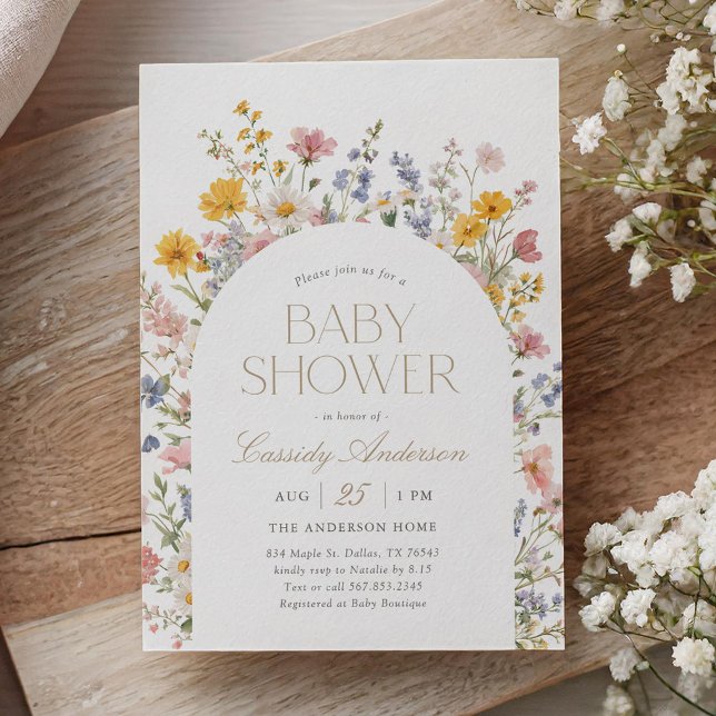 Invitación Baby Shower Boho Flor Silvestre (Subido por el creador)