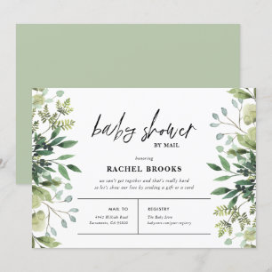 Invitación Baby Shower Boho Greenery por correo
