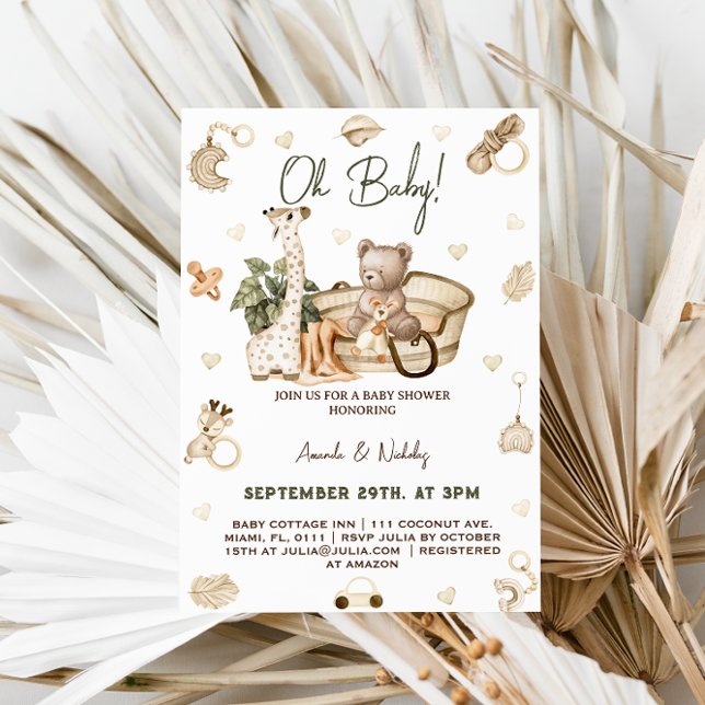 Invitación Baby Shower Boho Neutral de Guardería (Subido por el creador)