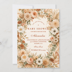 Invitación Baby Shower Boho Otoño Atemporal