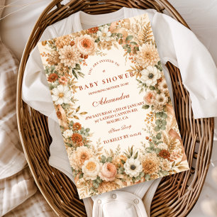 Invitación Baby Shower Boho Otoño Atemporal
