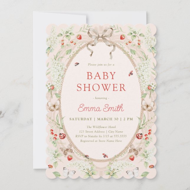 Invitación Baby Shower Boho Rústico Neutral en cuanto al Géne (Anverso)