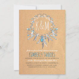 Invitación Baby Shower Boho Vintage Dreamcather