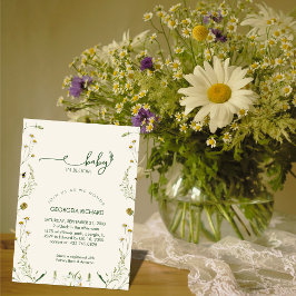 Invitación Baby Shower Boho Wildflower Baby en Flor