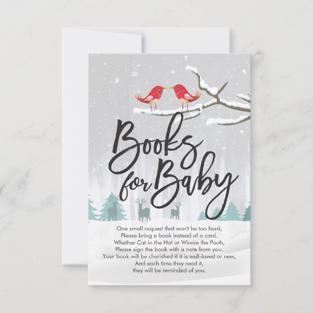 Invitación Baby Shower Books for Baby / Bring a book Request (Anverso)