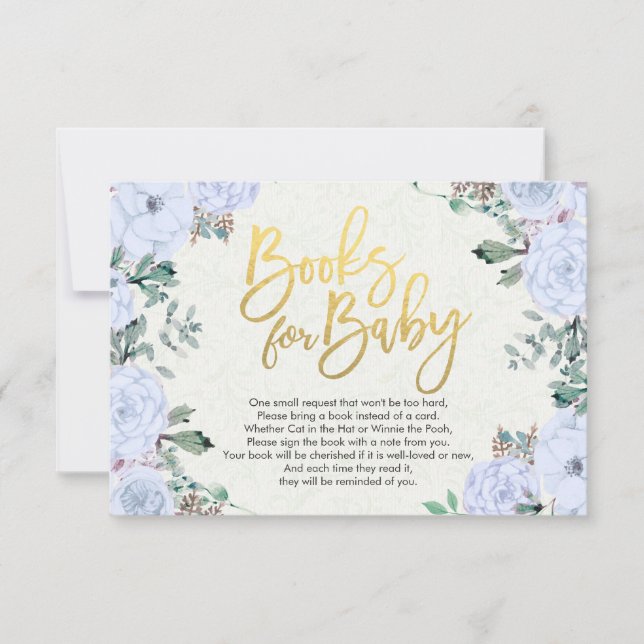 Invitación Baby Shower Books for Baby / Bring a book Request (Anverso)