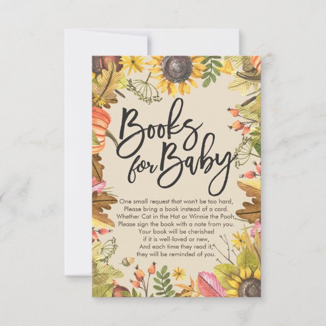 Invitación Baby Shower Books for Baby / Bring a book Request (Anverso)