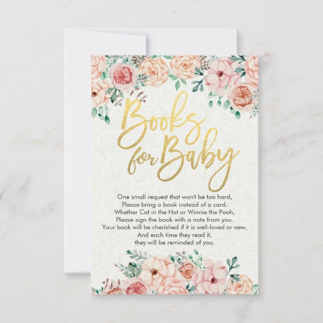 Invitación Baby Shower Books for Baby / Bring a book Request (Anverso)