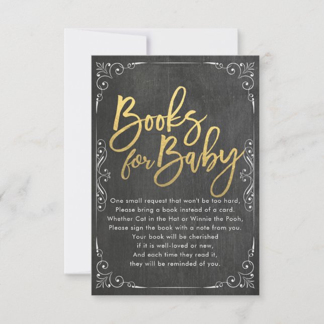 Invitación Baby Shower Books for Baby / Bring a book Request (Anverso)