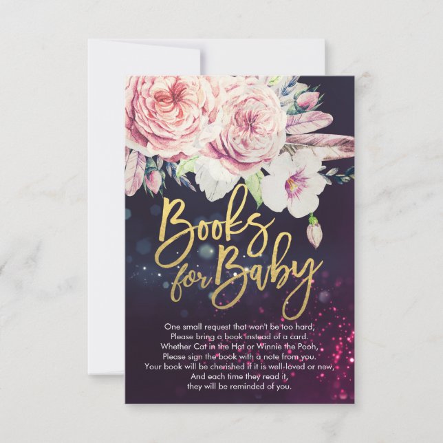 Invitación Baby Shower Books for Baby / Bring a book Request (Anverso)