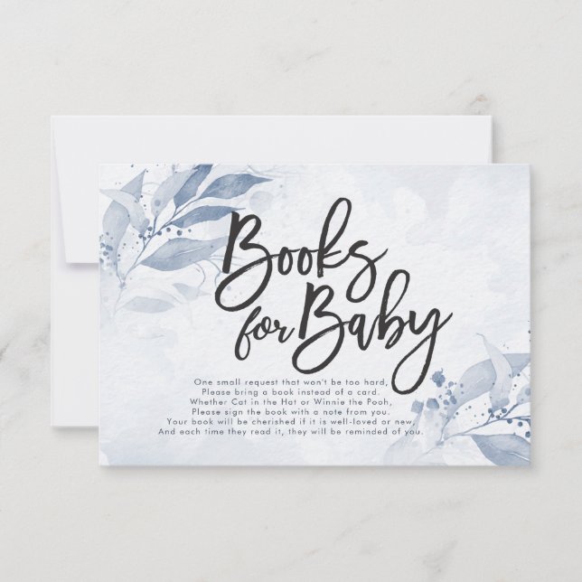 Invitación Baby Shower Books for Baby / Bring a book Request (Anverso)