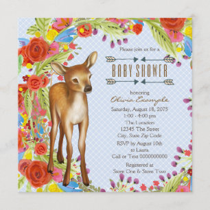 Invitación Baby Shower Bosque Ciervo