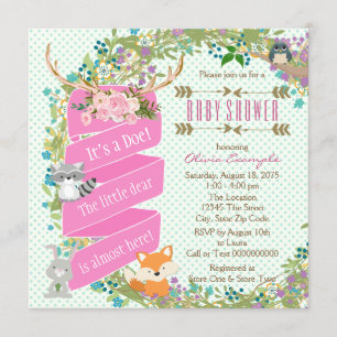 Invitación Baby Shower Bosque Ciervo