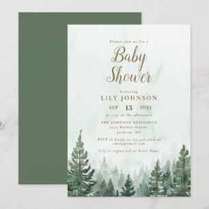 Invitación Baby Shower Bosque de Pinos de Aventura