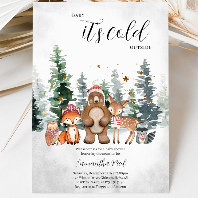 Invitación Baby Shower Bosque Invernal (Subido por el creador)