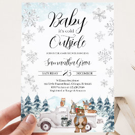 Invitación Baby Shower Bosque Invernal