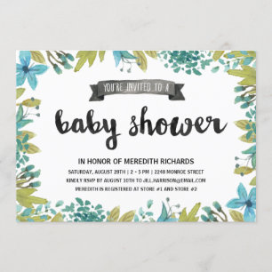 Invitación Baby Shower botánico