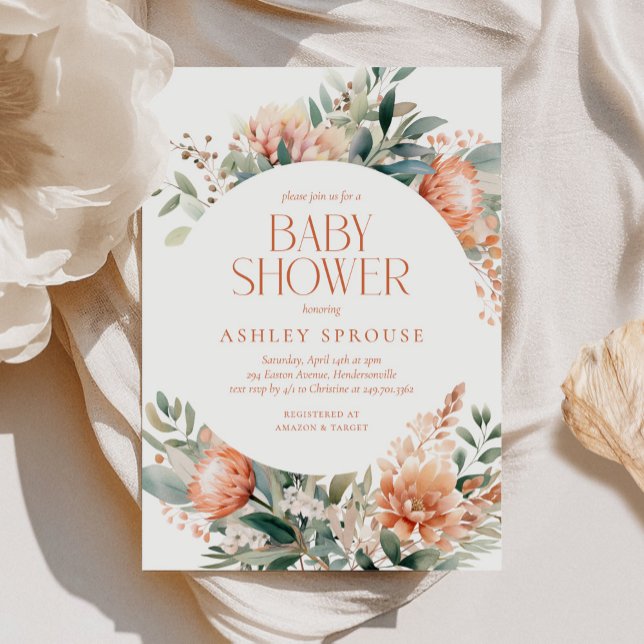Invitación Baby Shower Botánico Floral de Moda Boho de Presup (Subido por el creador)