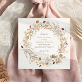 Invitación Baby Shower botánico ruso otoño