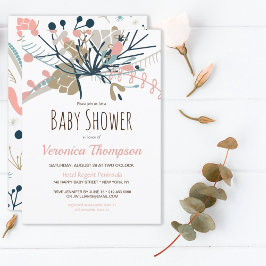 Invitación Baby Shower botánico Rustic Pastel