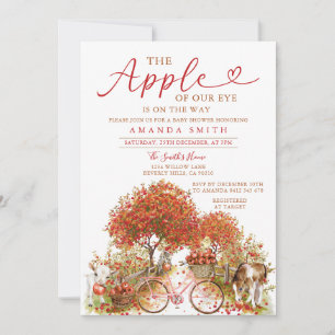 Invitación Baby Shower Bow Naranja Gingham de Apple