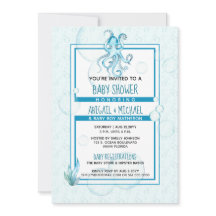 Baby Shower #Boy Azul y Verde azulada acuarela #Oc