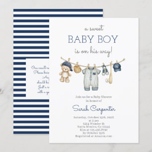 Invitación Baby Shower Boy editable de béisbol
