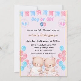 Invitación Baby shower boy or girl invitation