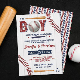 Invitación Baby Shower Boys Baseball